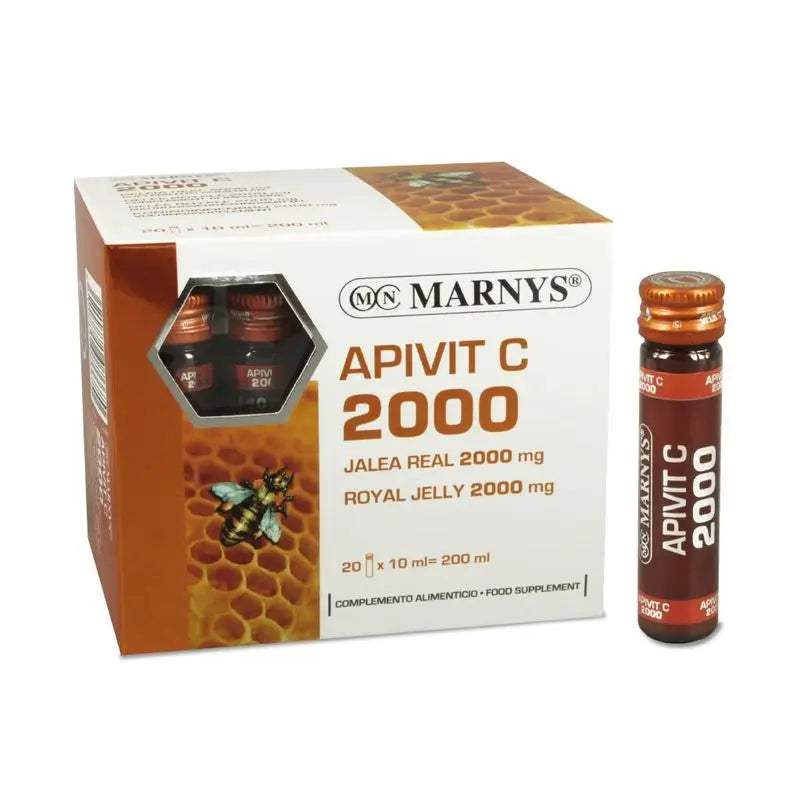 Marnys Apivit C Plus 2000 Mg (Royal Jelly+Vit. C) , 20 vials of 2000 mg