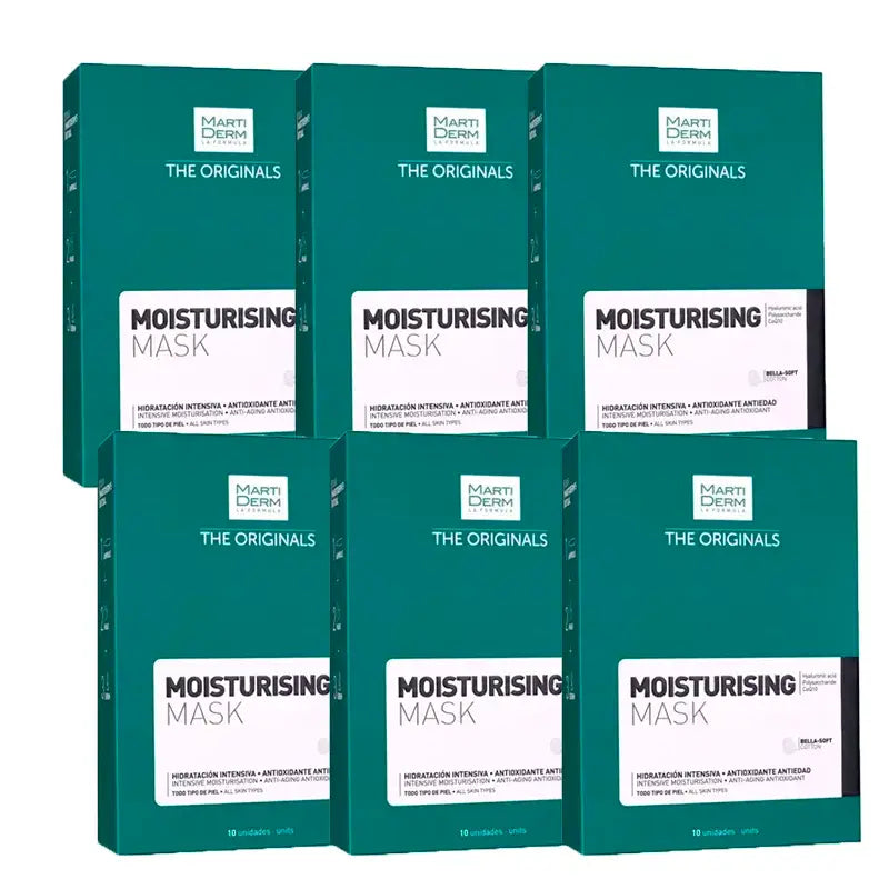 Martiderm Masque Hydratant Masque Hydratant Intensif, Pack 6 x 10 unités