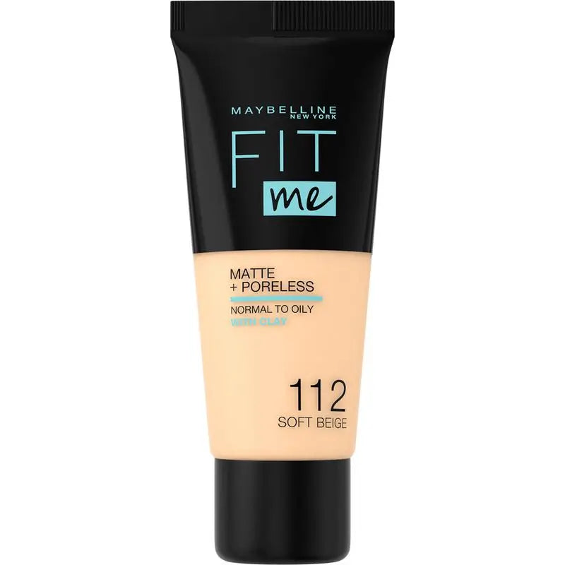 Maybelline New York Fit Me Matte & Refine Foundation Shade 112 Soft Beige Calca A Tu Tono Y Textura Pieles Claras - 30Ml