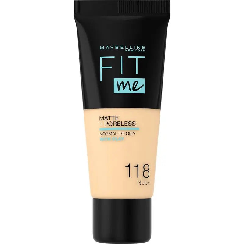 Maybelline New York Fit Me Matte & Refine Foundation Shade 118 Nude Adapté à la couleur et à la texture de votre peau - 30Ml