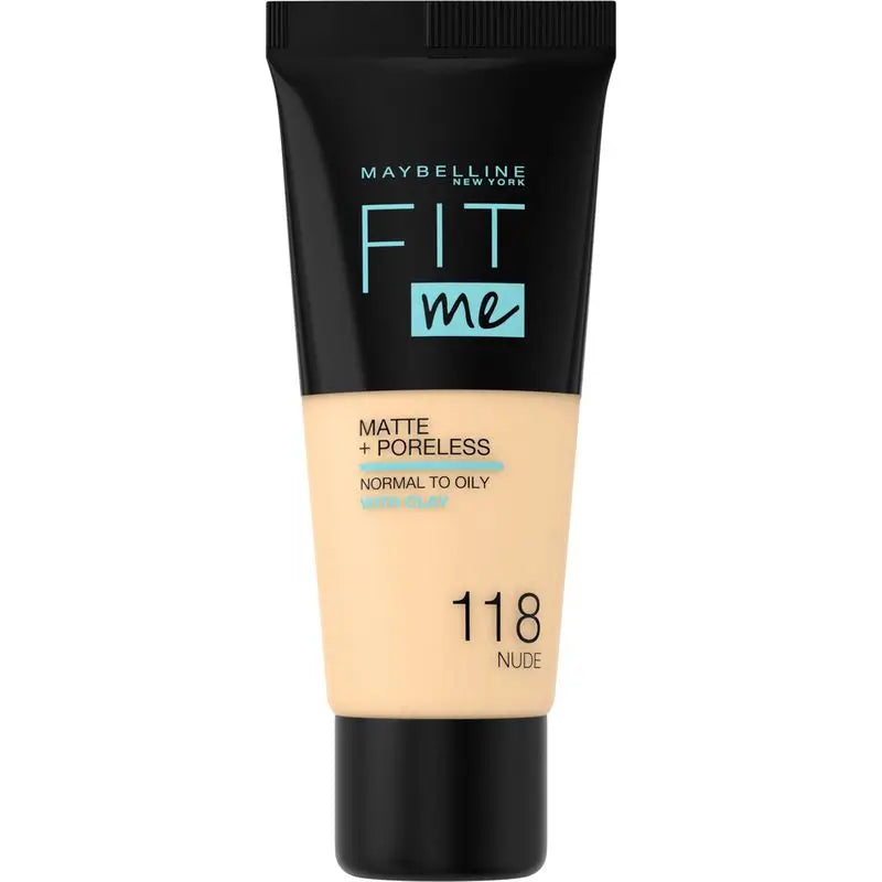 Maybelline New York Fit Me Matte & Refine Foundation Shade 118 Nude Adapté à la couleur et à la texture de votre peau - 30Ml