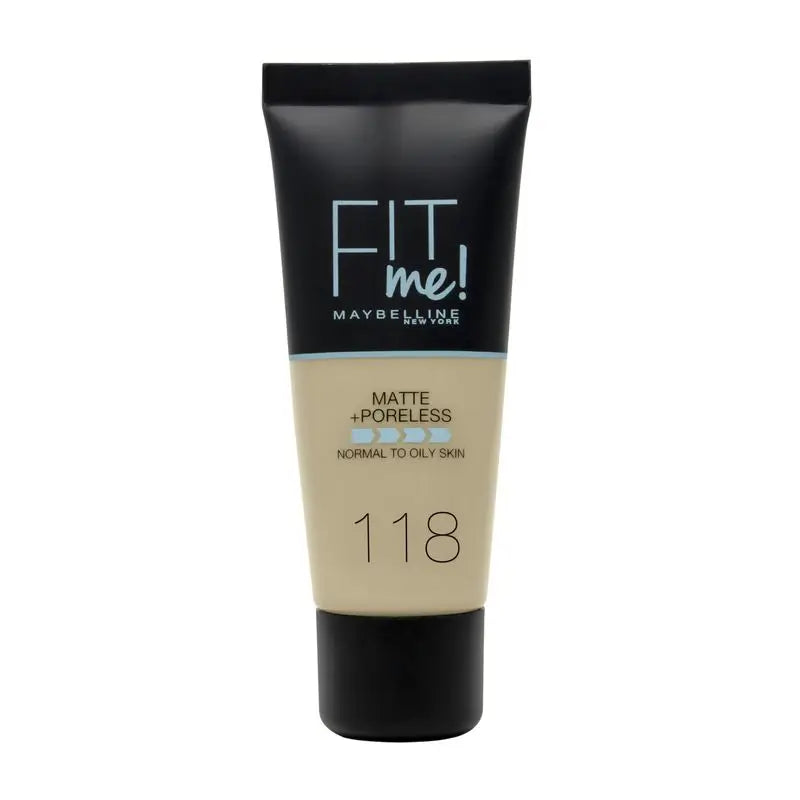 Maybelline New York Fit Me Matte & Refine Foundation Shade 118 Nude Adapté à la couleur et à la texture de votre peau - 30Ml