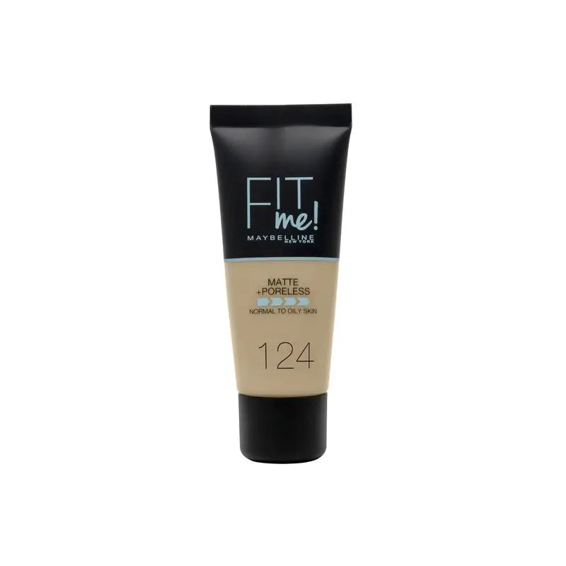 Maybelline New York Fit Me Matte & Refine Foundation Shade 124 Soft Sand Adapté au teint et à la texture de votre peau Moyennement clair - 30Ml