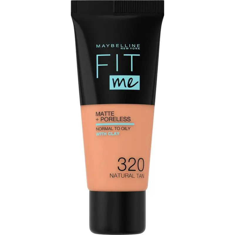 Maybelline New York Fit Me Matte And Refine Pores Shade 320 Fond de teint hâlé naturel Adapté à votre teint et à votre texture Peau foncée - 30Ml