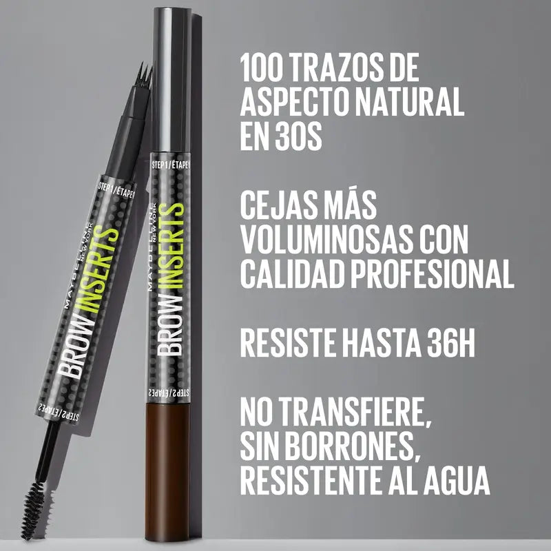 Crayon à sourcils Brow Insert de Maybelline New York, brun noir, 1,25 ml