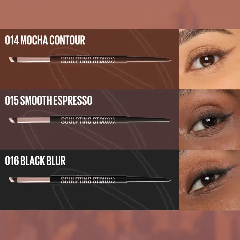 Maybelline New York Sculpting Stix Eyeliner 2 en 1, Black Blur 016, 0,7G