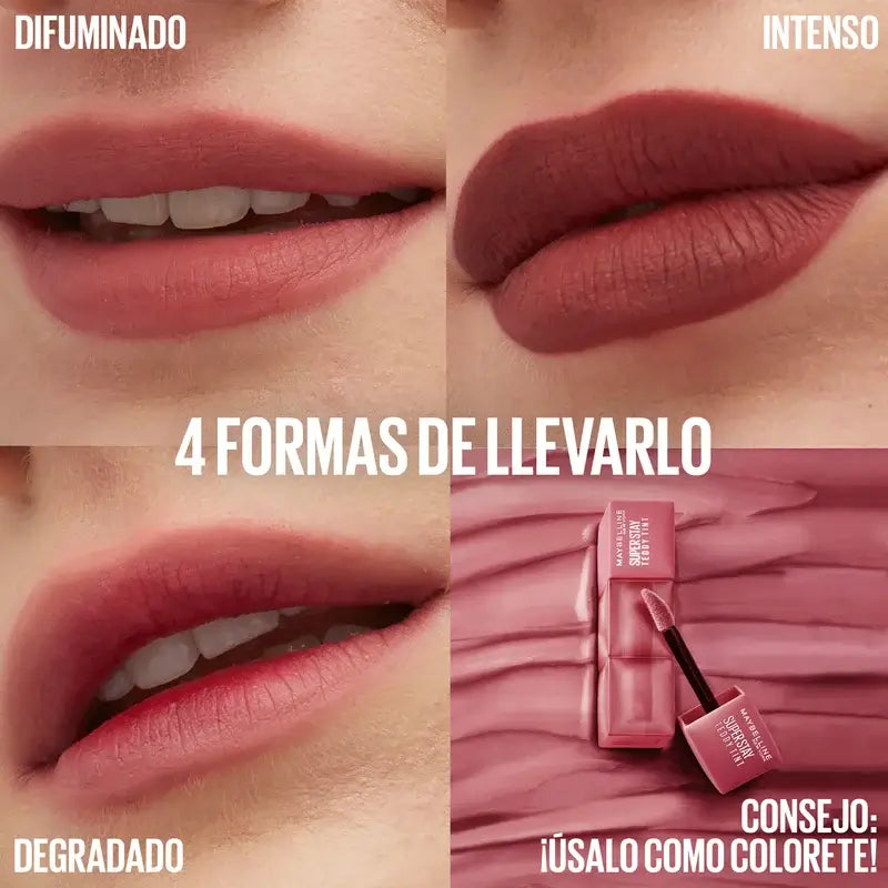 Maybelline New York Super Stay Teddy Tint Rouge à lèvres mat, teinte 50 Wild At Heart, 5 ml