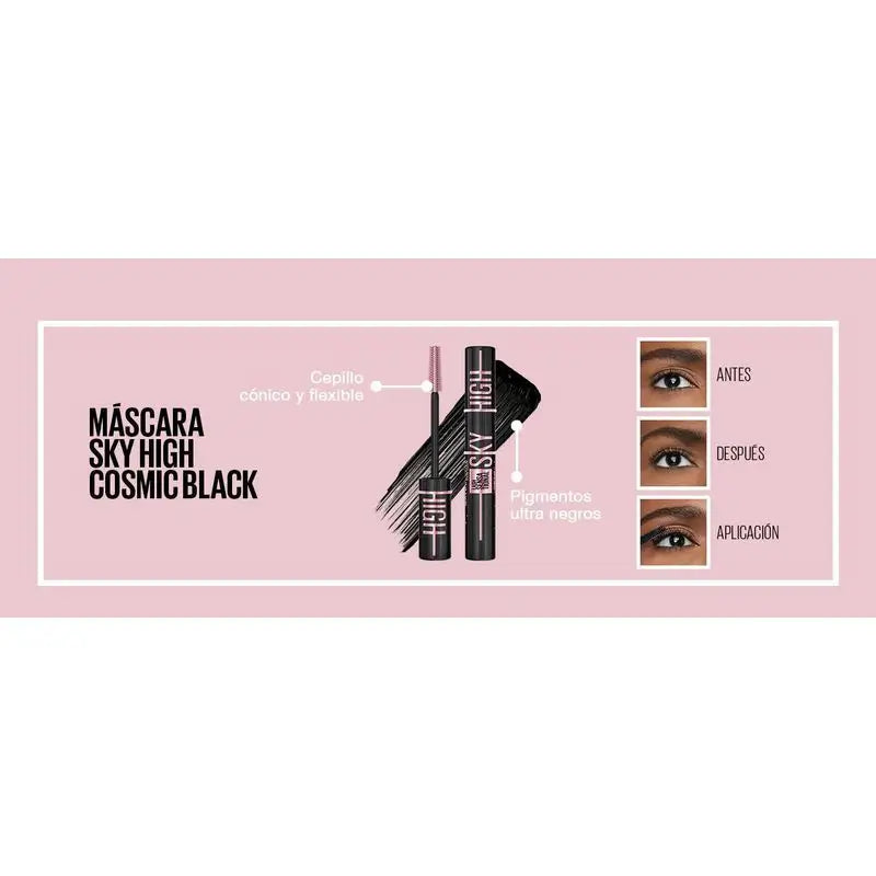 Maybelline New York Lash Sensational Sky High Cosmic : mascara ultra-noir, longueur et volume