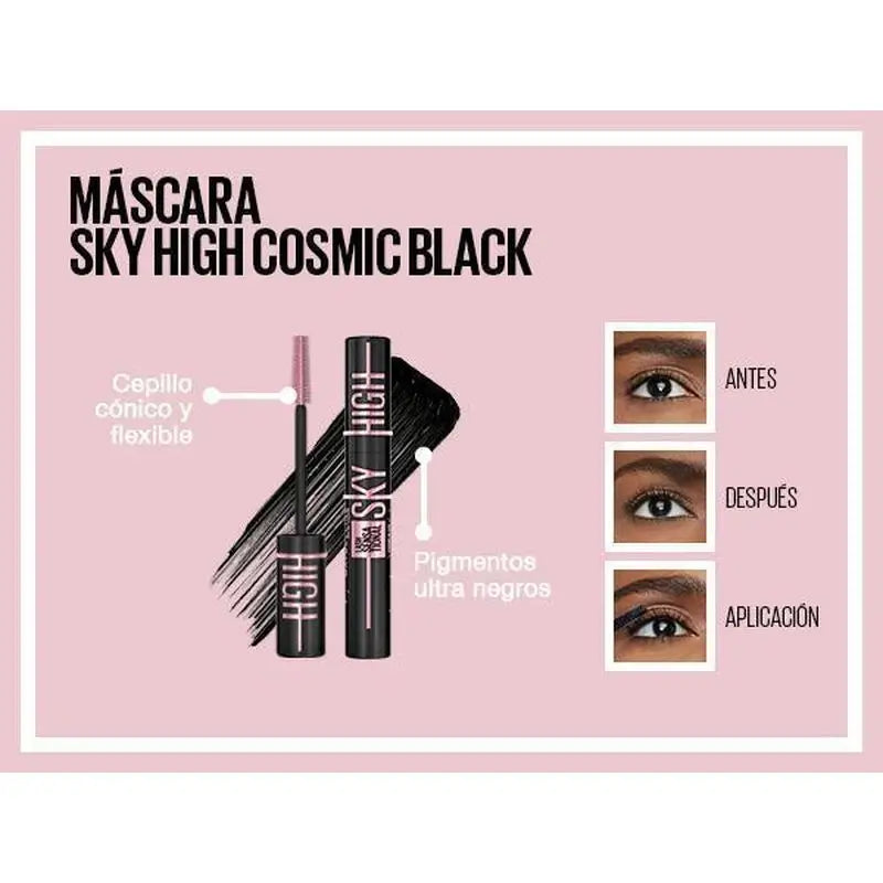 Maybelline New York Lash Sensational Sky High Cosmic : mascara ultra-noir, longueur et volume