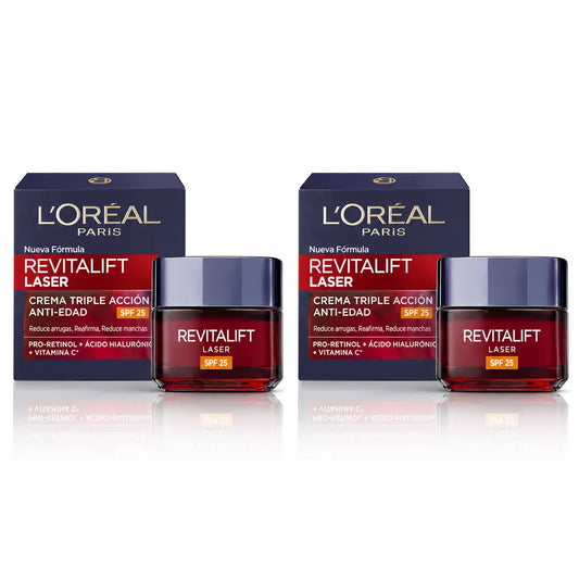 L'Oréal Revitalift Laser Crème de jour SPF 25 50 ml, lot de 2