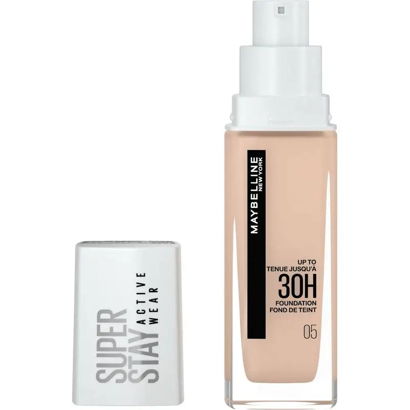 Maybelline New York Superstay Activewear 30H Fond de teint longue tenue et haute couvrance. Teinte 05 Beige clair.
