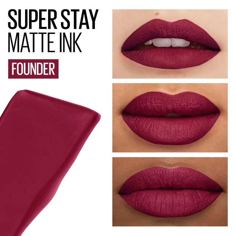Maybelline New York Superstay Matte Ink Rouge à lèvres mat longue tenue Teinte 115 Fondateur Couleur Vin
