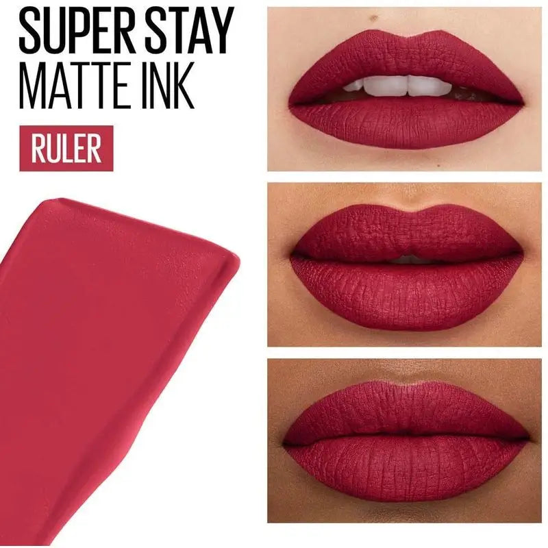 Maybelline New York Superstay Matte Ink Rouge à lèvres mat longue tenue Teinte 80 Règle Couleur Rouge