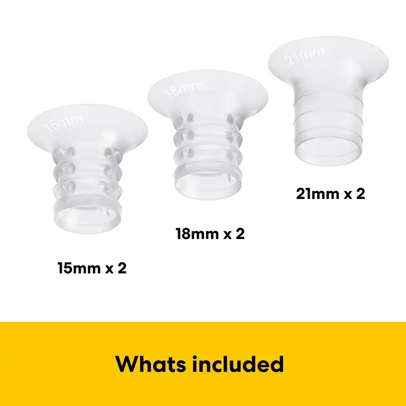 Medela : inserts réducteurs pour entonnoir de 15, 18 et 21 mm