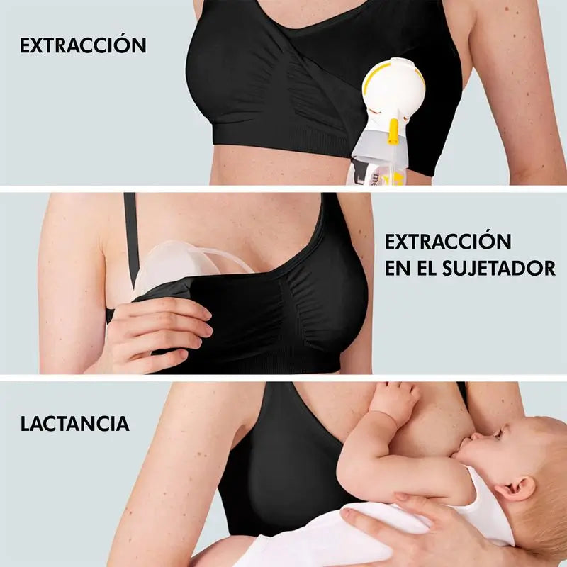 Medela Soutien-gorge d'allaitement et de drainage 3 en 1 Noir M, 1 pc.