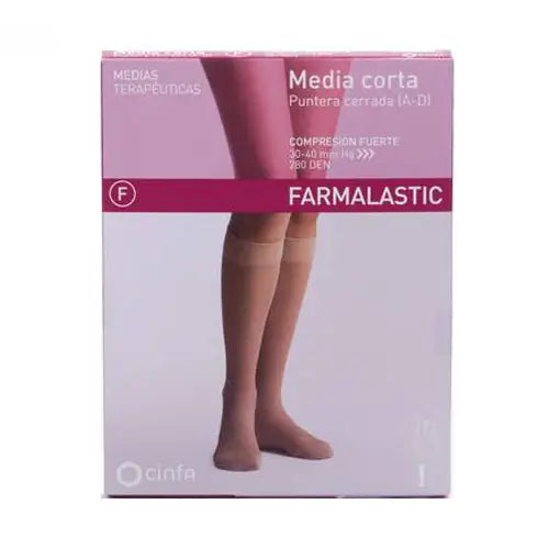 Farmalastic Short Stocking Strong Compression Closed Toe, Size Small, Single Unit