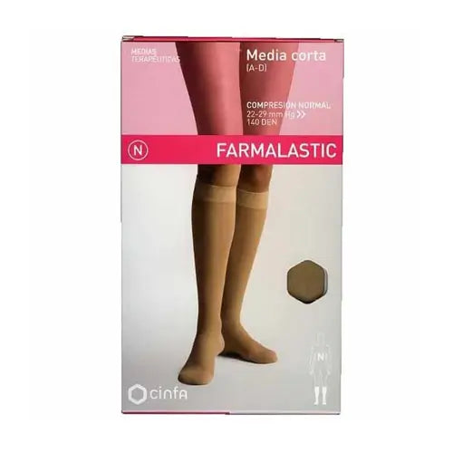 Farmalastic Compression Stocking Short Normal Compression Beige, Small Size, Single Unit
