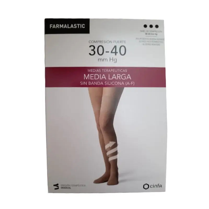 Farmalastic Long Stocking Compression Strong Compression Beige, Size M, Unit