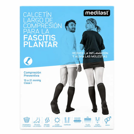 Medilast Fascitis Sock Long Noir Taille Moyenne