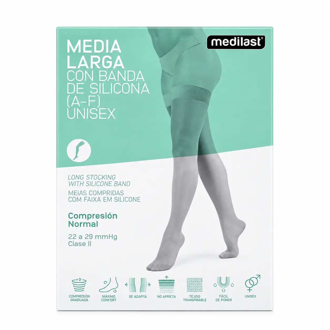 Medilast Normal Compression Long Socks White Medium