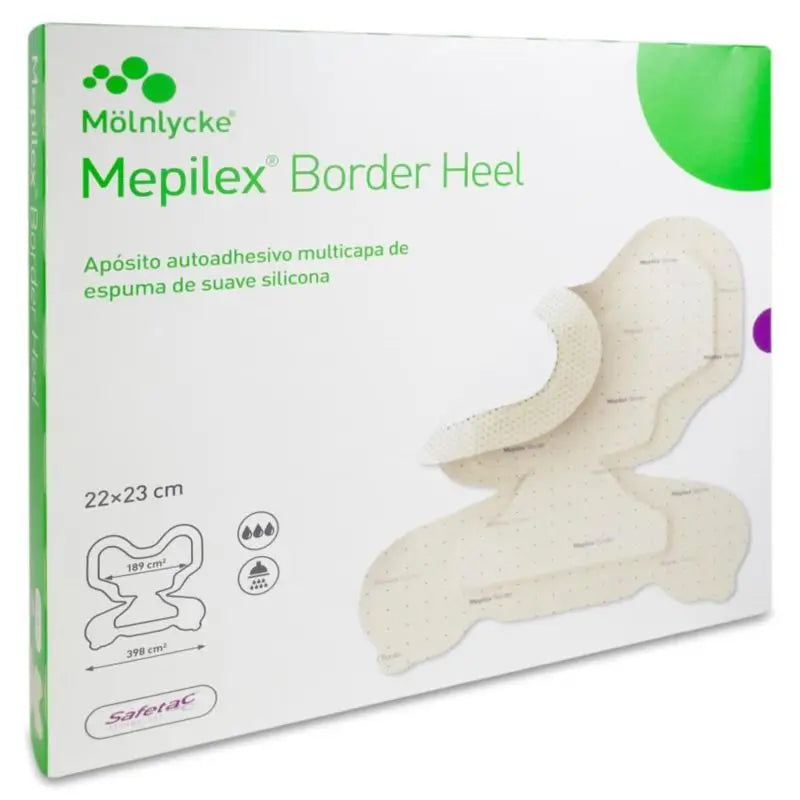 Mepilex Border Heel Dressing 22X23 cm, 3 units