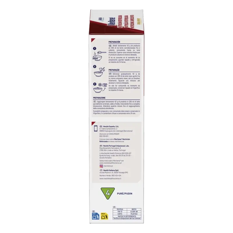 Meritene Cereal Instant Cream of 8 Cereals with Honey, 520 grammes