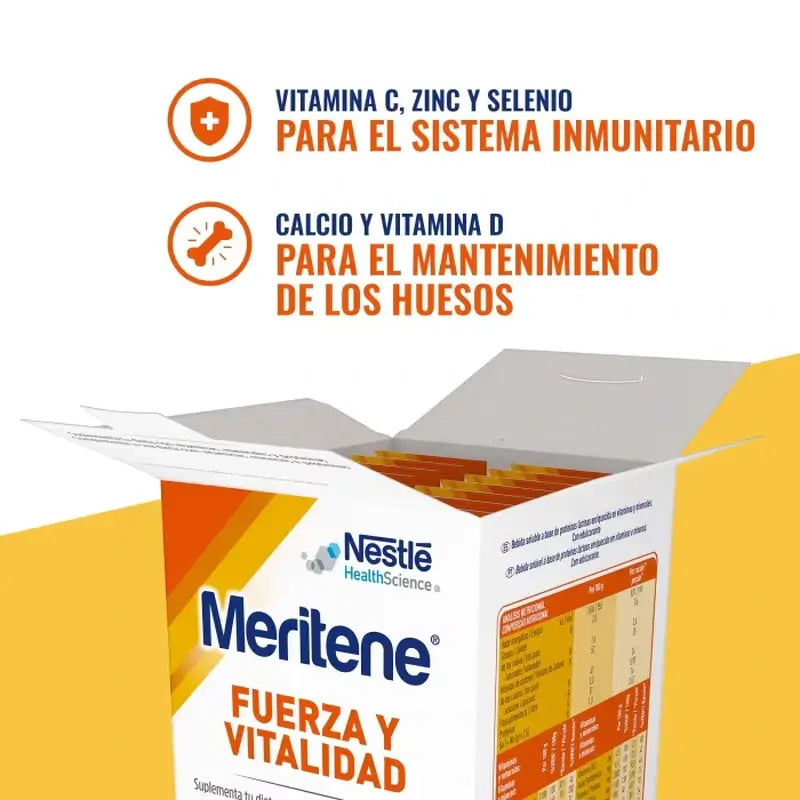 Meritene Shake Force et Vitalité Goût Fraise, 15 sachets x 30 g