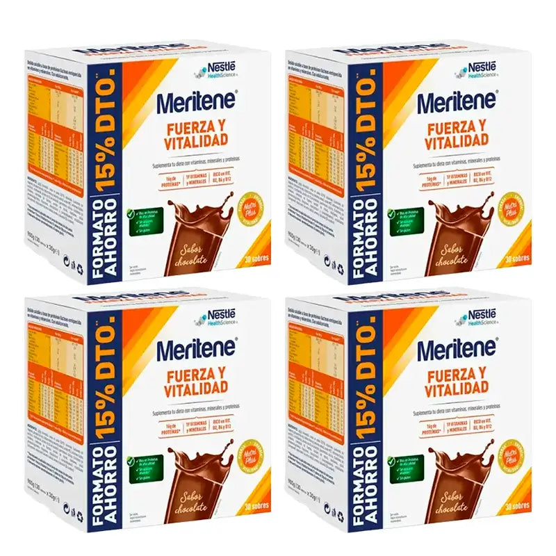 Meritene Strength & Vitality Chocolate Milkshake Pack 4 x 30 sachets