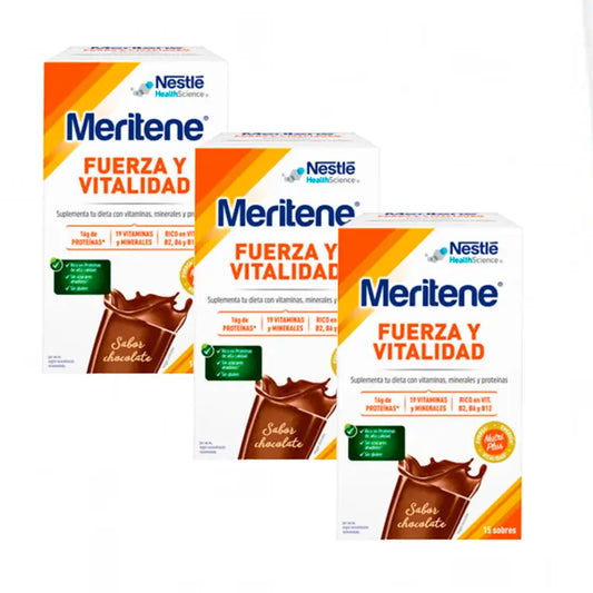 Meritene Strength & Vitality Shake Chocolate Flavour 3x15 Sachets, 30 Gr