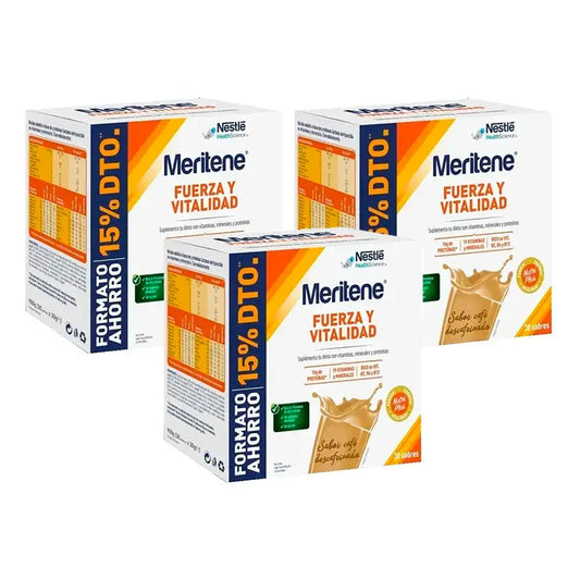 Meritene Force et Vitalité Café décaféiné Savings Pack 3 x 30 sachets