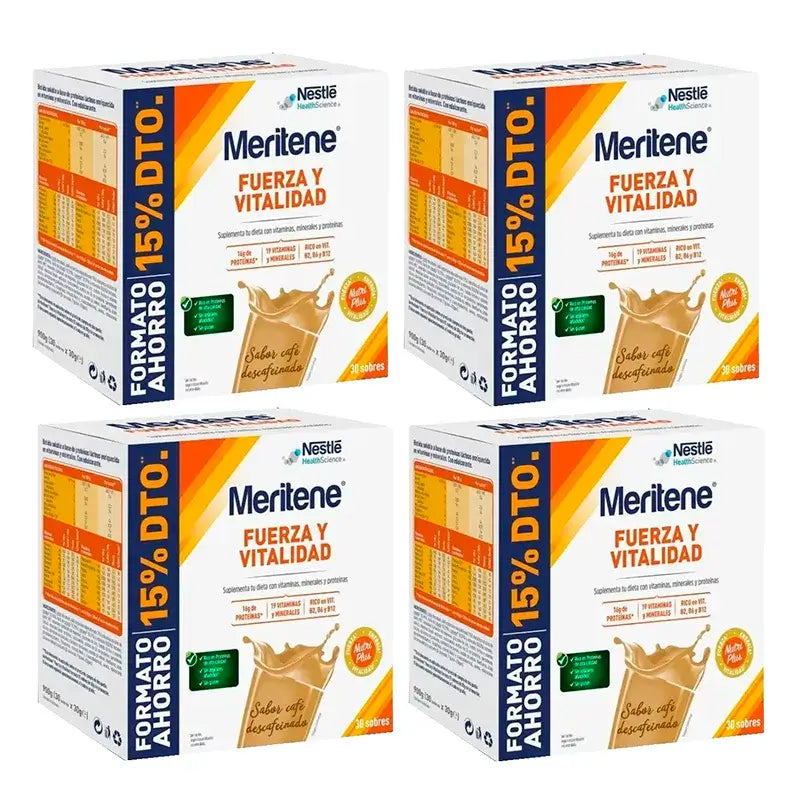 Meritene Strength & Vitality Café décaféiné Savings Pack 4 x 30 sachets