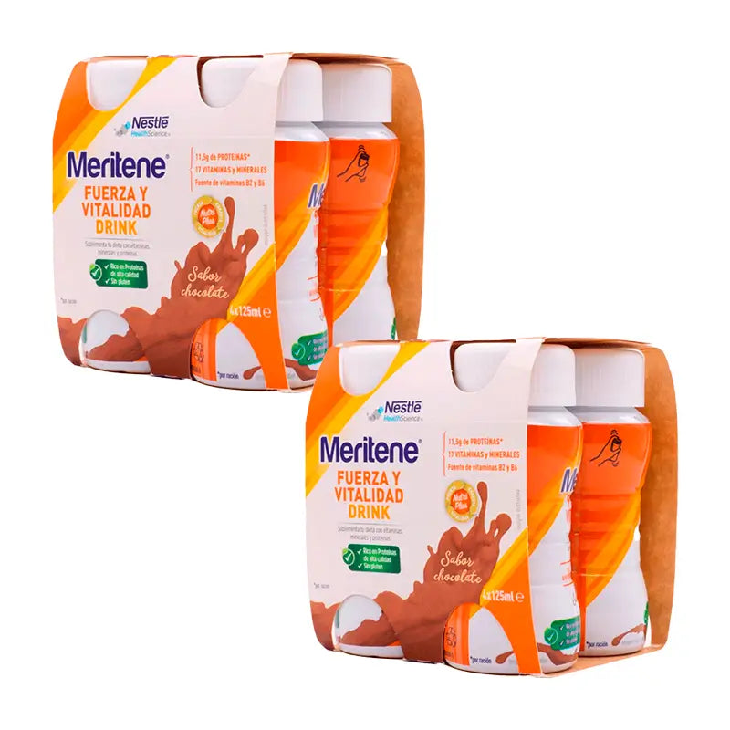 Meritene Strength & Vitality Drink Chocolate Flavour Shake, 8X125 ml