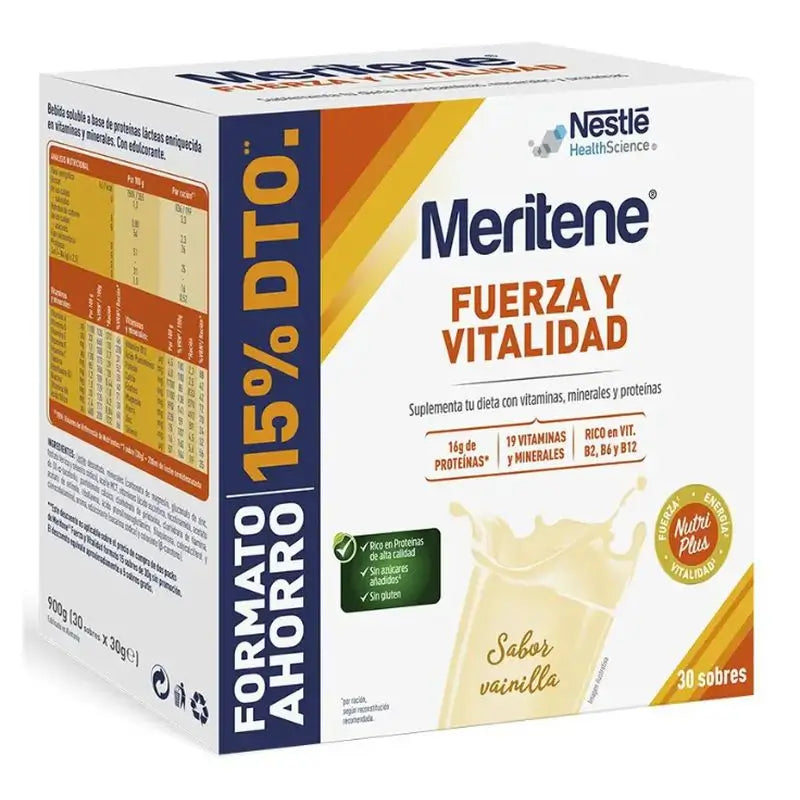 Meritene Strength & Vitality Savings Pack Vanilla , 30 sachets