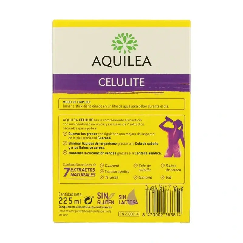 Aquilea Celulite Goût Ananas, 15 bâtonnets solubles