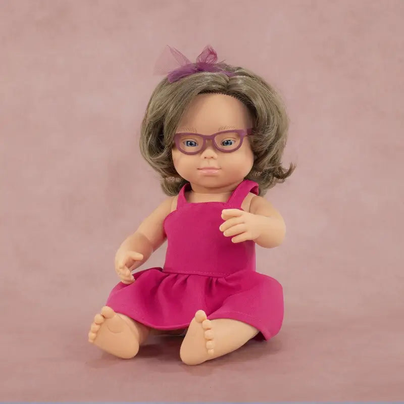 Miniland Poupée trisomique avec lunettes 38 cm Mes amis et moi