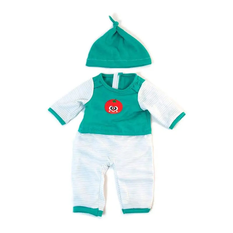 Miniland Winter Pyjama Clothes Green Stripes For Doll 38Cm