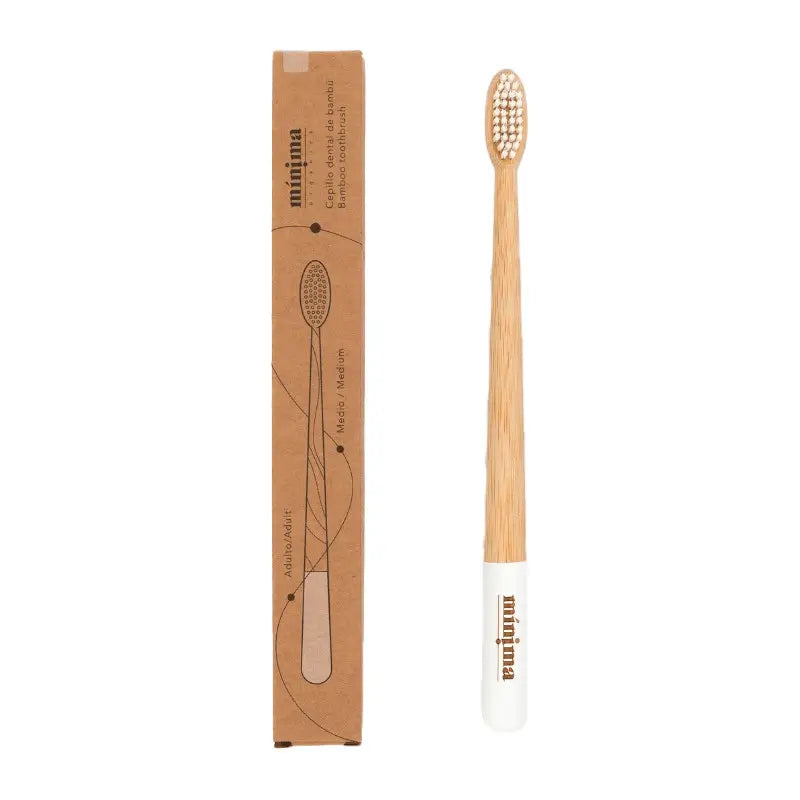 Minima Organics Adult Bamboo Brush Medium - White