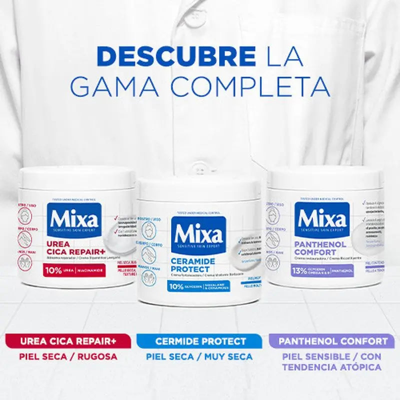 Mixa Urea Cica Repair+ Repair+ Repair Balm pour les peaux sèches, rugueuses et irrégulières 400Ml