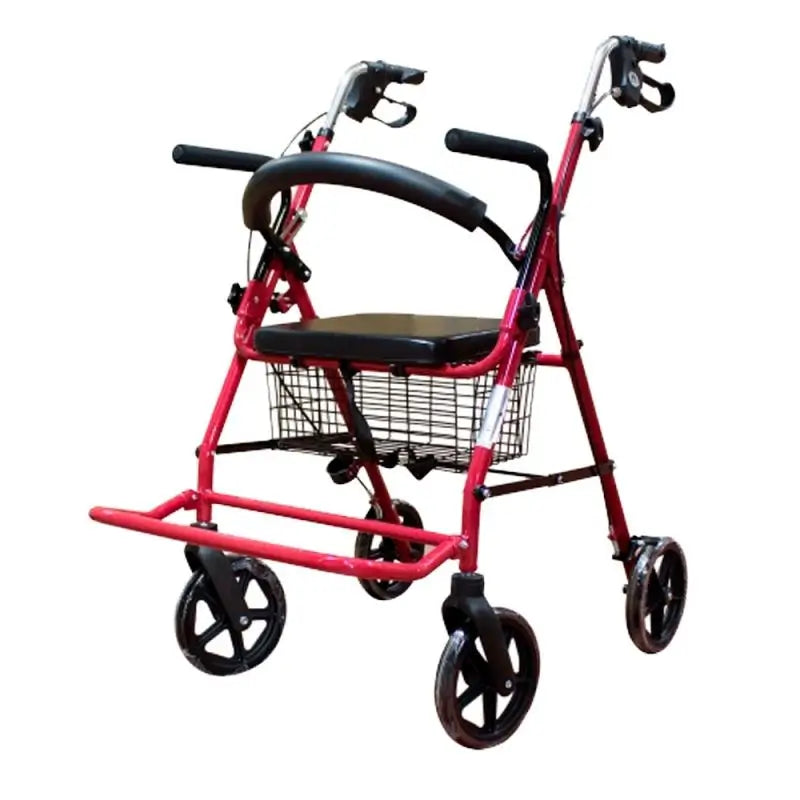 Mobiclinic 4-Wheeled Folding Walker With Seat And Backrest