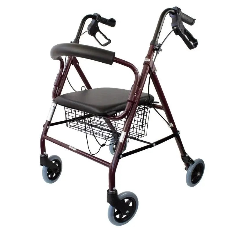 Mobiclinic Aluminium Folding Walker with Seat and Backrest