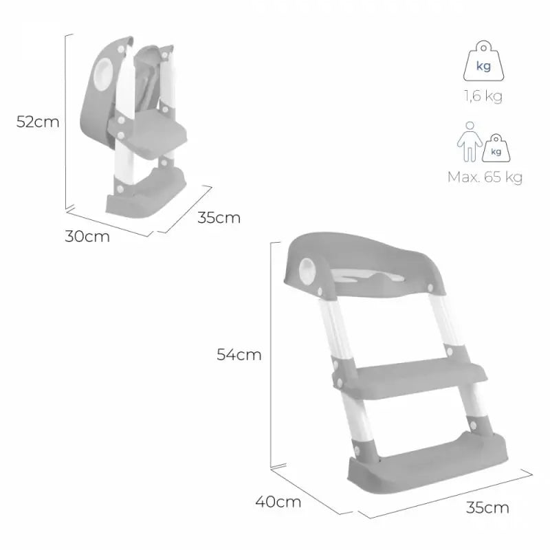 Siège de toilette pliant pour enfants Mobiclinic Lala Grey & White