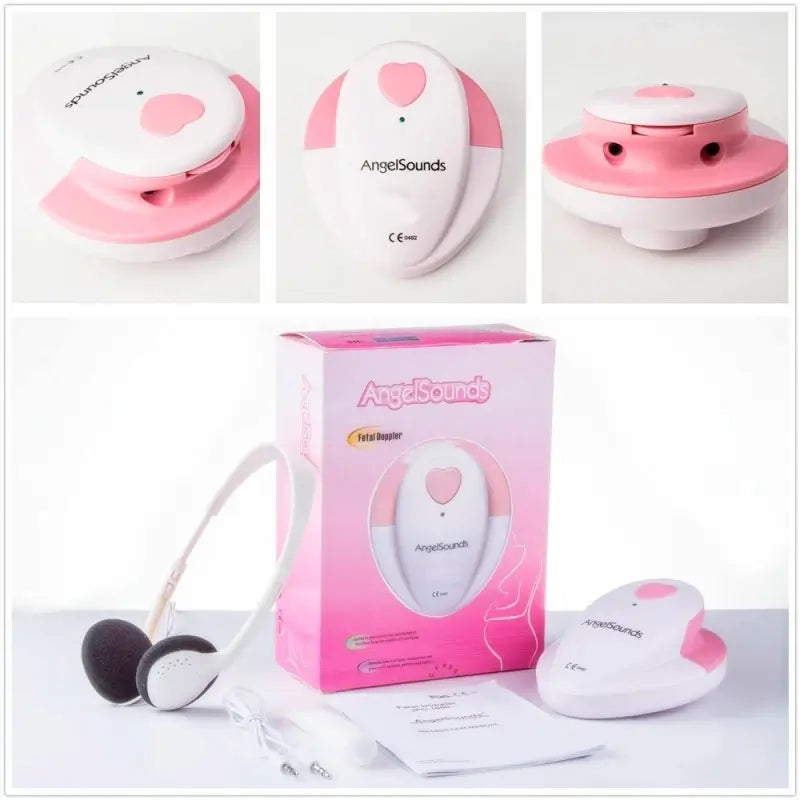 Détecteur fœtal Mobiclinic - Capacité sonore - Sûr - Câble audio inclus - Portable - Simple - Rose - Angelsounds