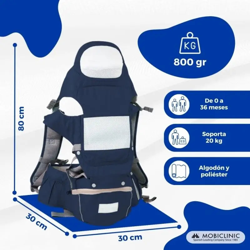 Porte-bébé Mobiclinic Moley 6 en 1 Bleu