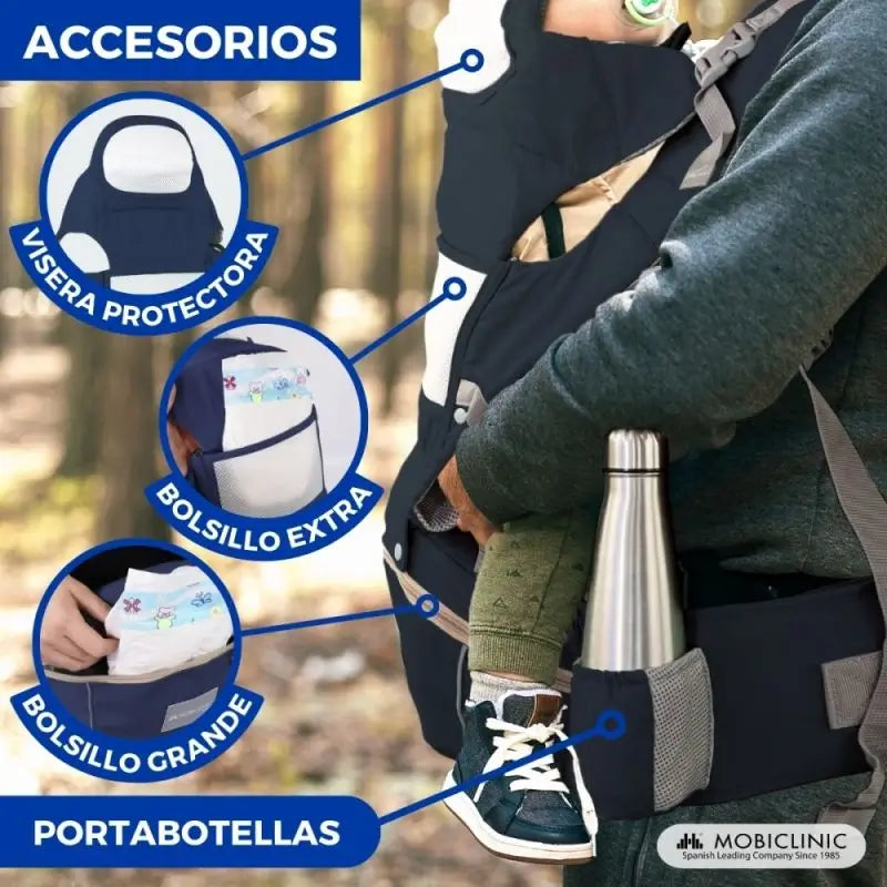 Porte-bébé Mobiclinic Moley 6 en 1 Bleu
