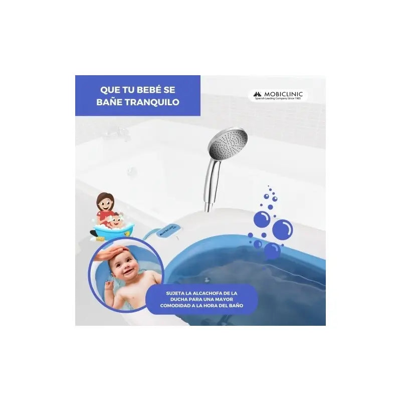 Mobiclinic Baby Bath Pack - Baignoire pour bébé - pliable - antidérapant - bleu - Thermomètre de bain - sans mercure