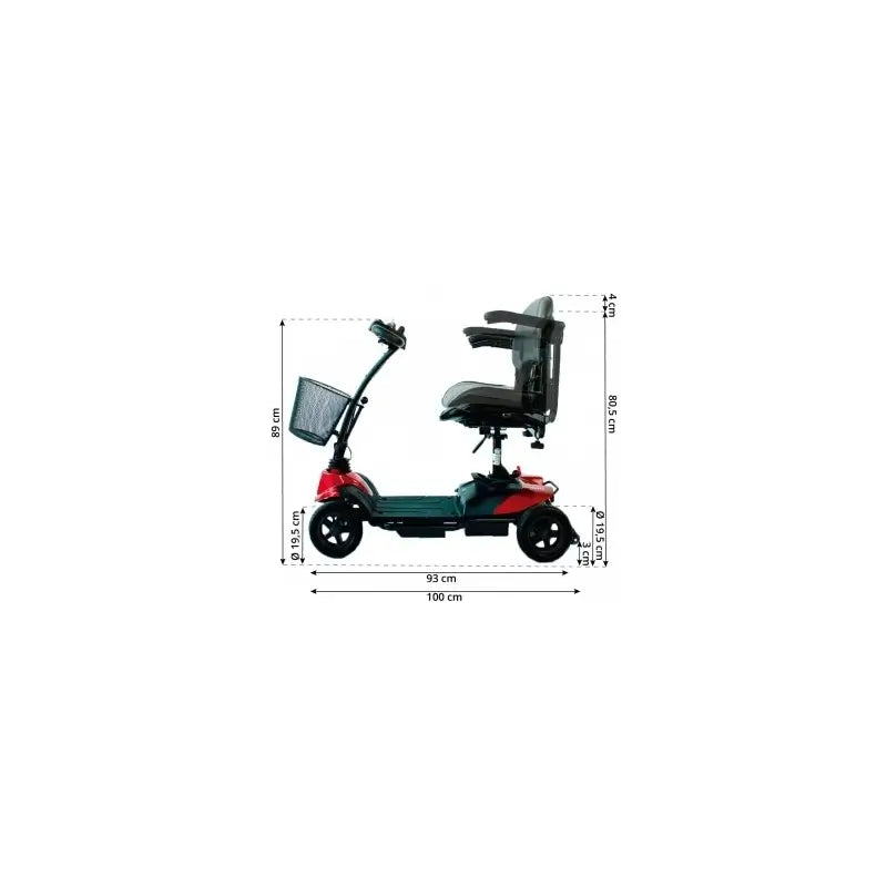 Mobiclinic Scooter de Mobilité Réduite - Auton. 10 Km - 4 Roues - Compact & Détachable - 12Ah - 250W - Virgo - Mobiclinic