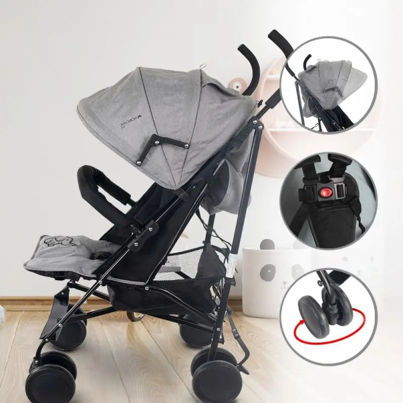 Mobiclinic Elefant Poussette pliante 15 Kg Gris