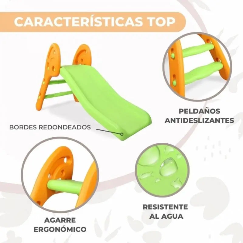 Mobiclinic Toboggan pliable pour enfants Dino XL Vert