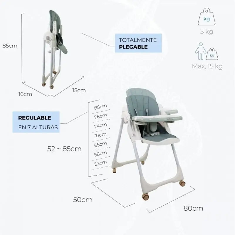 Chaise haute Mobiclinic Simba verte