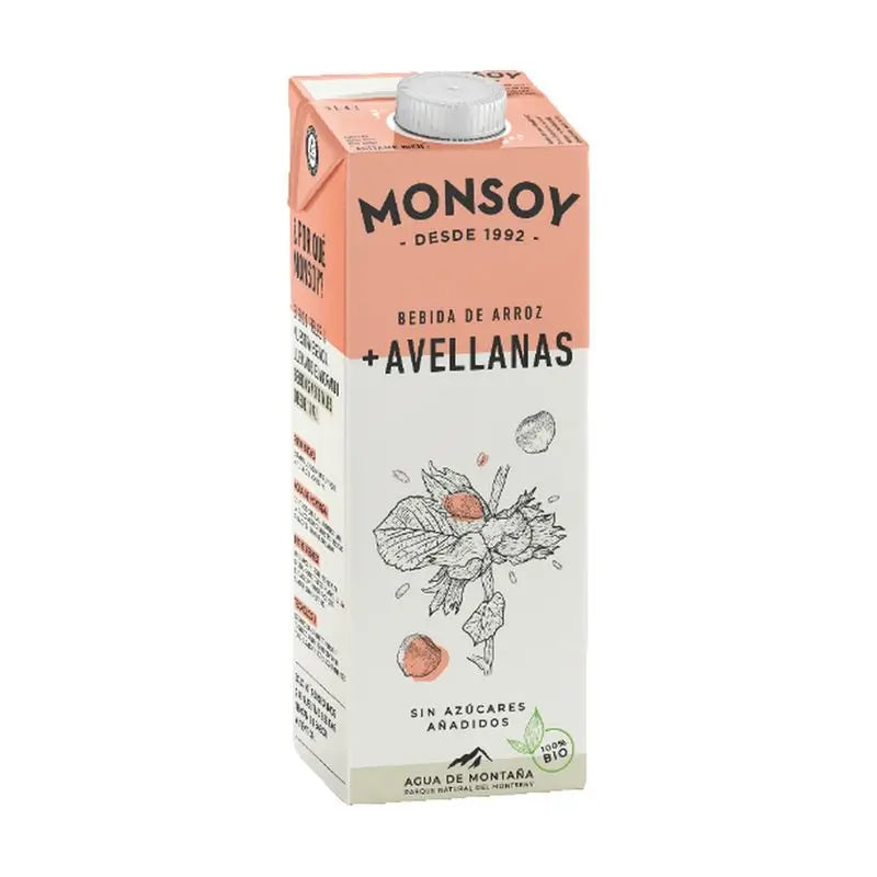 Monsoy Boisson au riz végétal avec noisettes 1Lt.